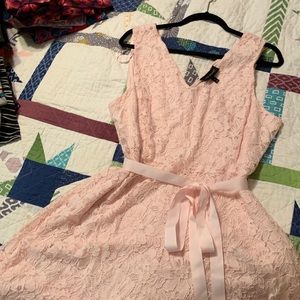 Lane Bryant Dresses - Baby pink lace sleeveless fit-n-flare dress Lane Bryant Dresses - Baby pink lace sleeveless fit-n-flare dress